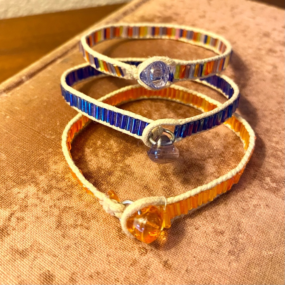 Bracelet Set ~ Three Beaded Bracelets ~ Each Different Colors ~ Friendship/Boho